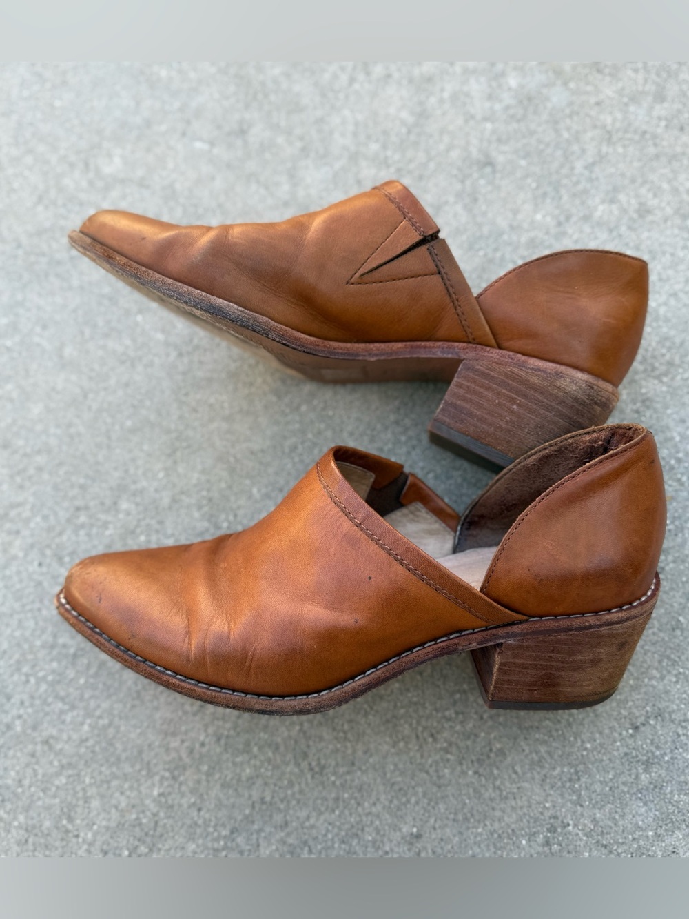 Madewell The Brady Low Cut Bootie Tan Leather Size 7.5